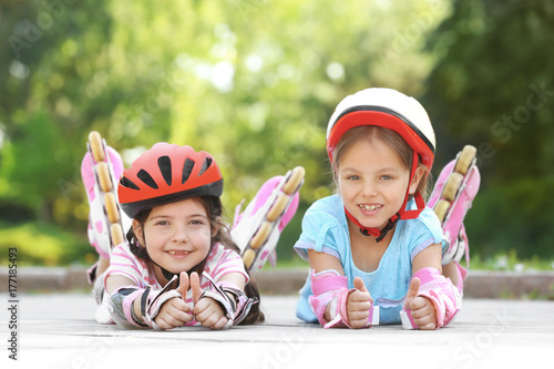 Cute girls on roller skates...