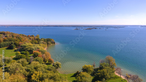 Shoreline of a River in Fall