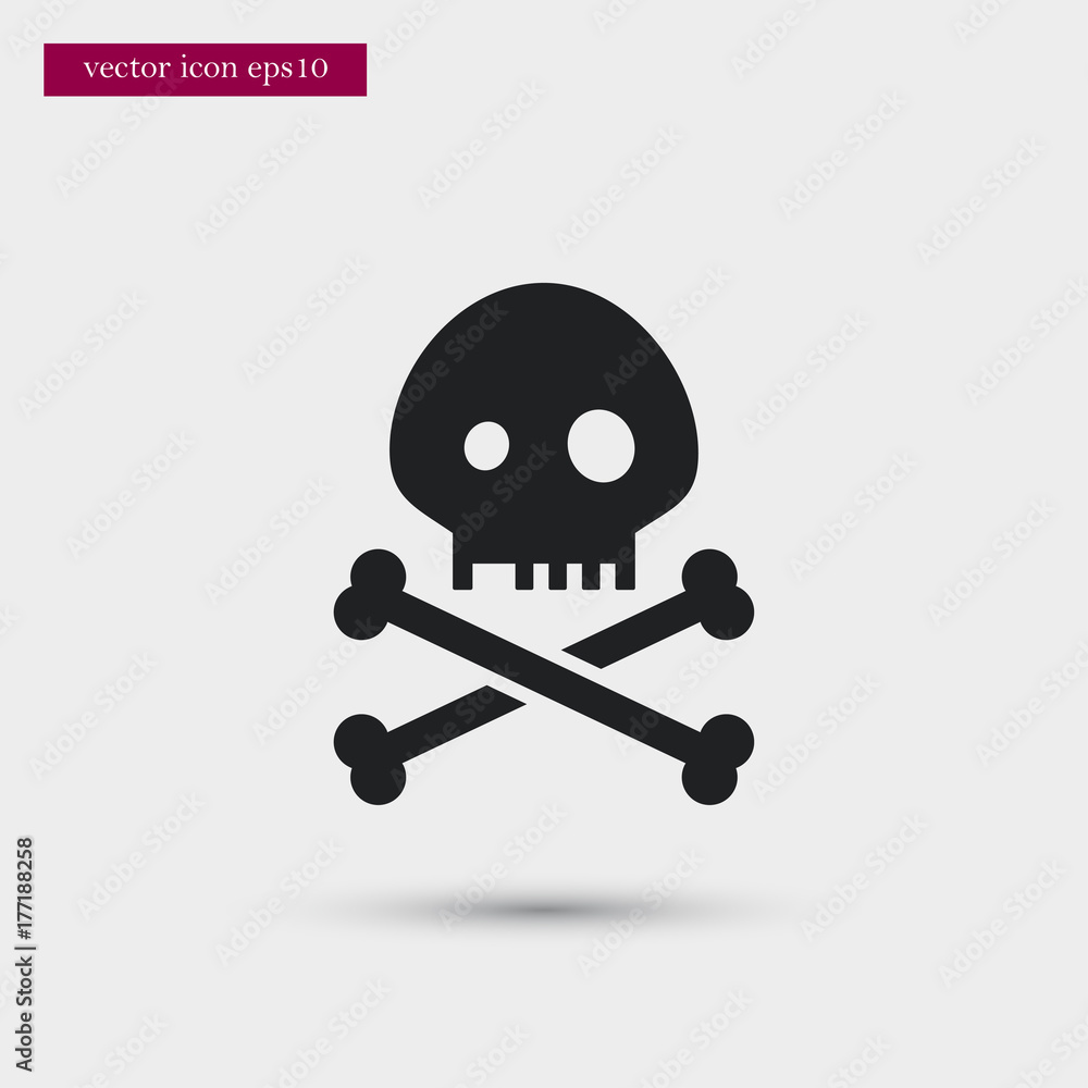 Skull icon simple vector sign Skull icon simple vector sign