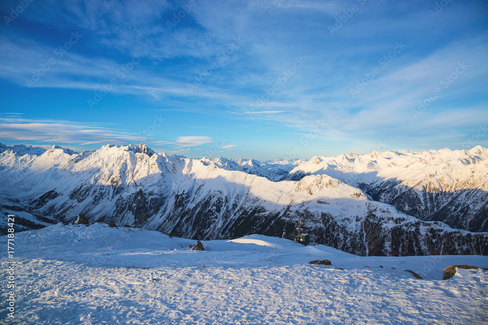 Panorama of the Austrian ski resort Ischgl