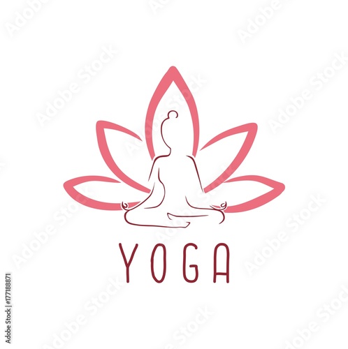 Lotus Yoga Logo Vector Design Template