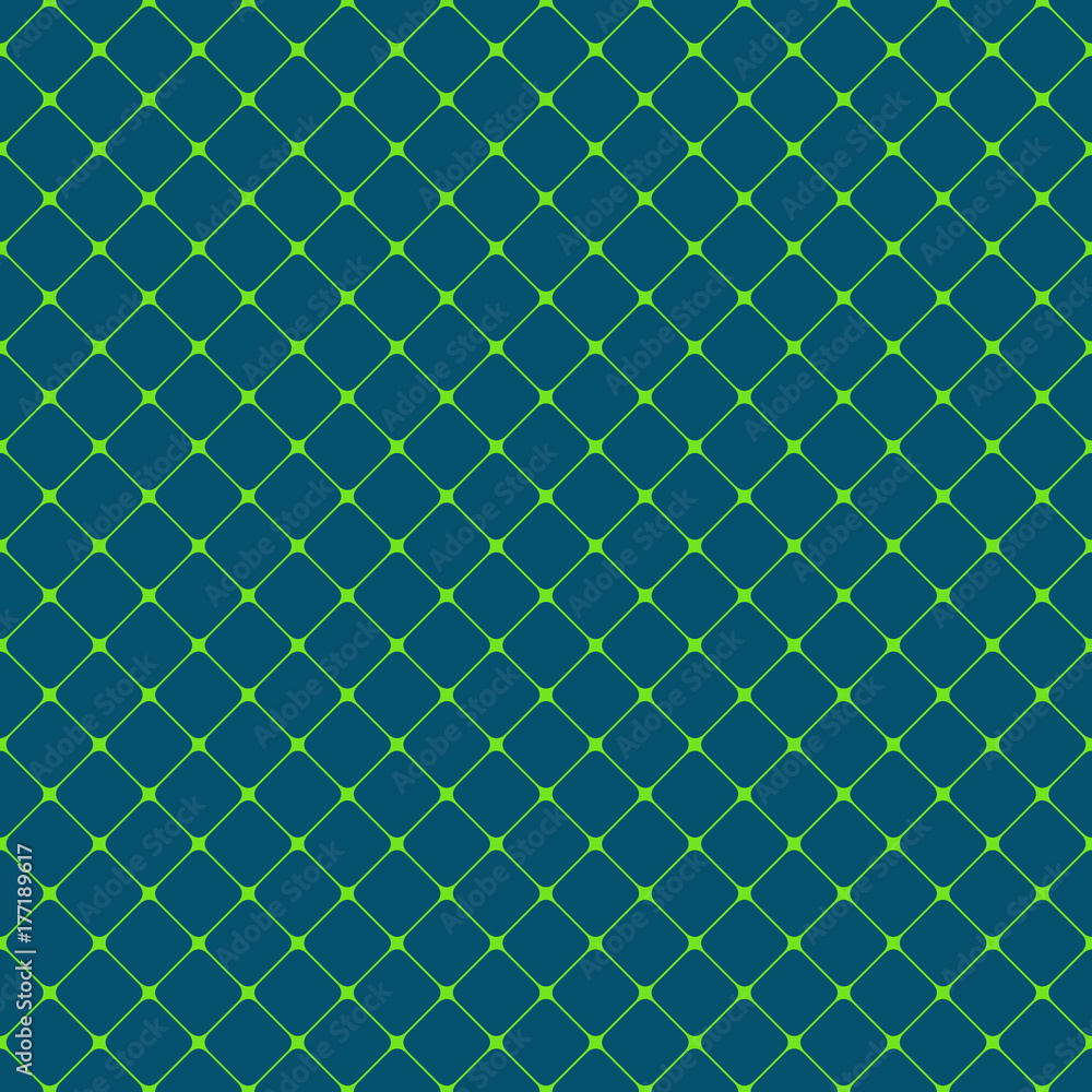 Fototapeta premium Seamless rounded square grid pattern background - vector graphic design from diagonal squares