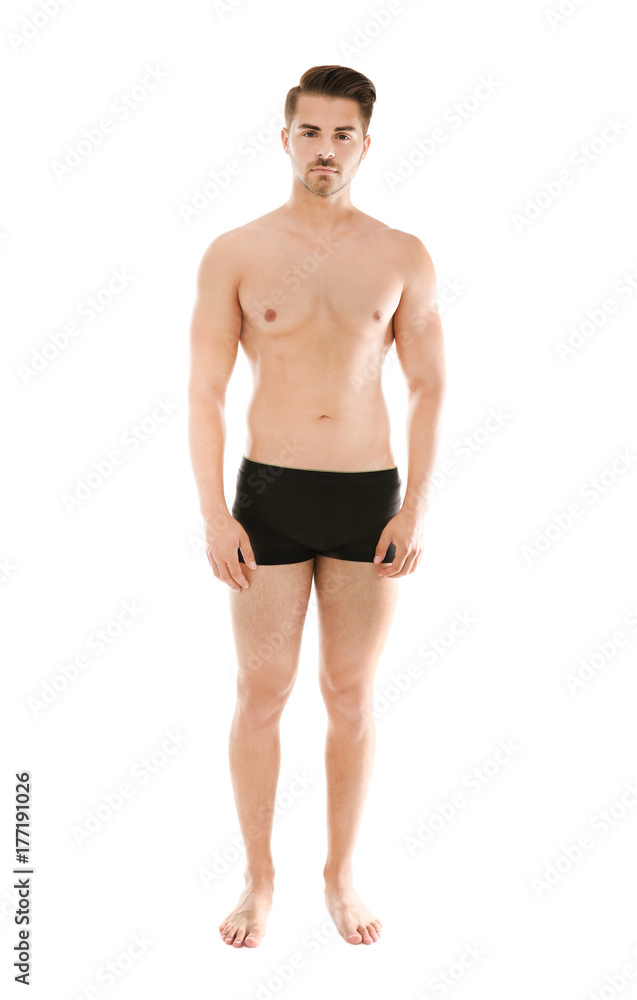 Sexy man in underwear on white background Sexy man in underwear on white background