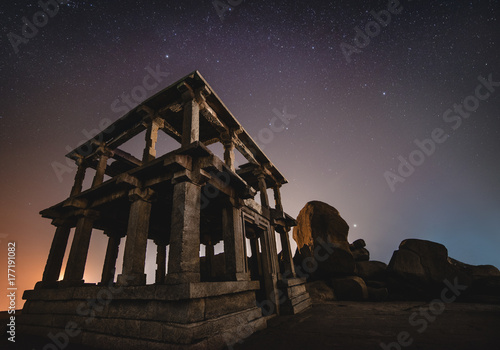 Ancient Arch With Night Sky . India . Hampi photo