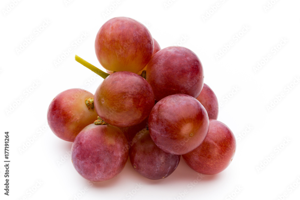 Ripe red grape isolated on white. Ripe red grape isolated on white.