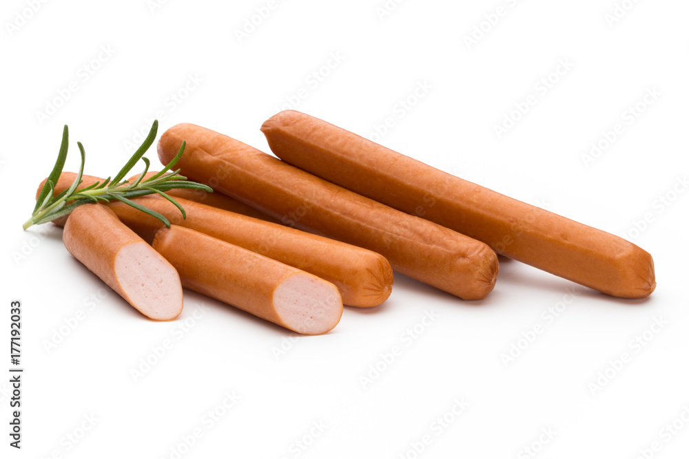 Fresh sausage isolated over white background. Fresh sausage isolated over white background.