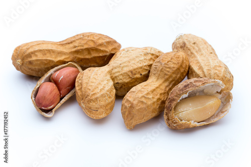 Wallpaper Mural Dried peanuts on the white background. Torontodigital.ca