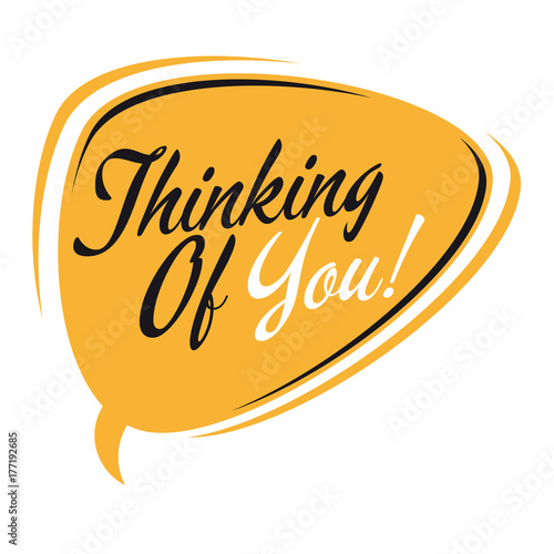 thinking of you retro speech bubble