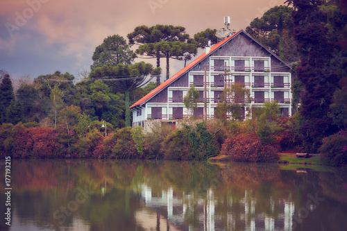 Landscape of the Black Lake in the city of Gramado - Rio Grande do Sul, Brazil.
