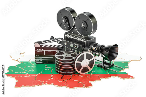 Bulgarian cinematography, film industry concept. 3D rendering