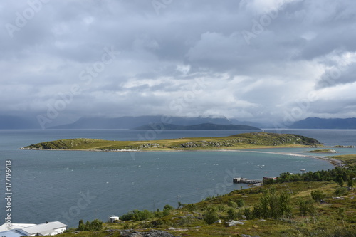 Photography Norwegen, Norge, Alta, Altafjord, Fjord, Langfjorden, Langenesholmen, Insel, Bun
