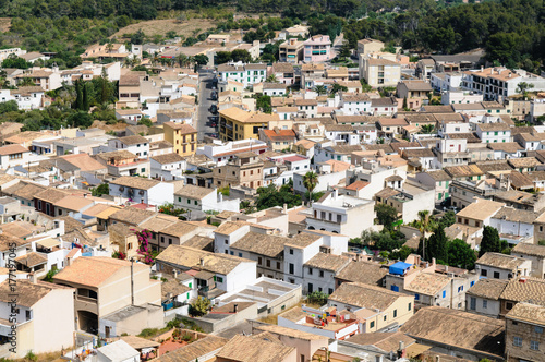 Aerial view of Capdapera, a typical Spanish town, Mallorca/Majorca © Stephen