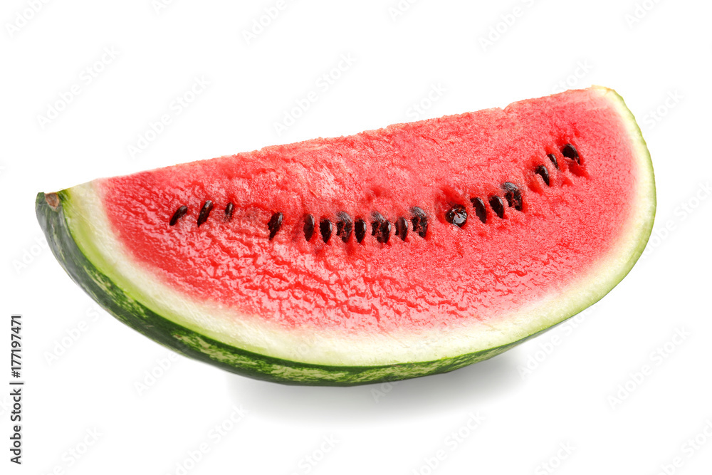 Slice of ripe watermelon on white background Slice of ripe watermelon on white background
