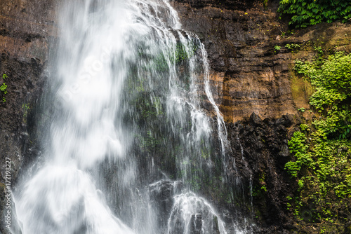 beautiful and powerful waterfall close up.