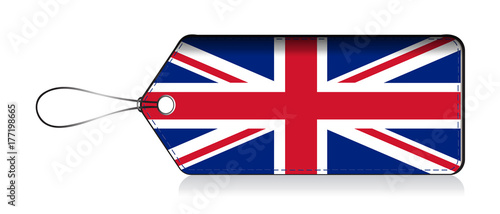 British flag label, Made in United Kingdom, UK emogi flag