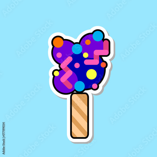 Colorful Firework Bengal Light Icon Isolated Christmas