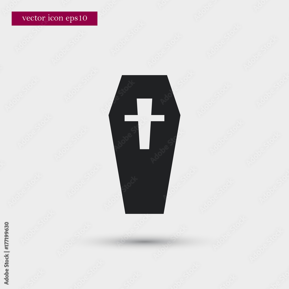 Obraz premium Coffin icon simple vector sign