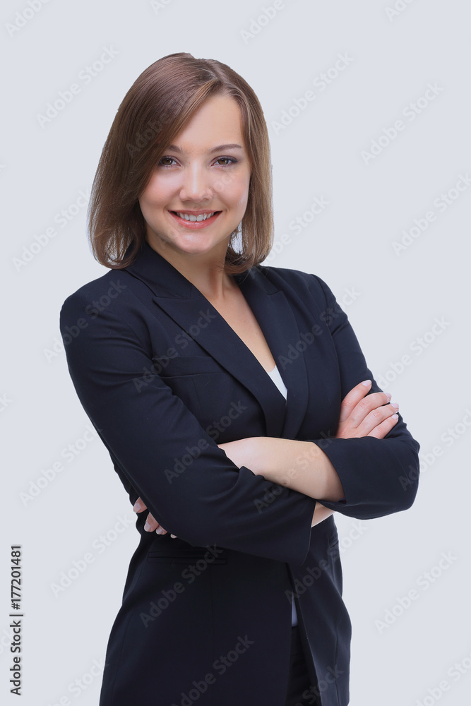 Close up portrait of businesswoman isolated on white background Close up portrait of businesswoman isolated on white background