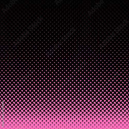Geometrical halftone ellipse pattern background - vector graphic from pink diagonal elliptical dots on black background