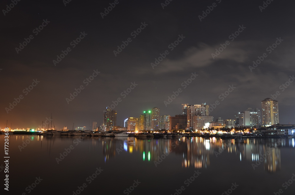 Manila Bay at night
