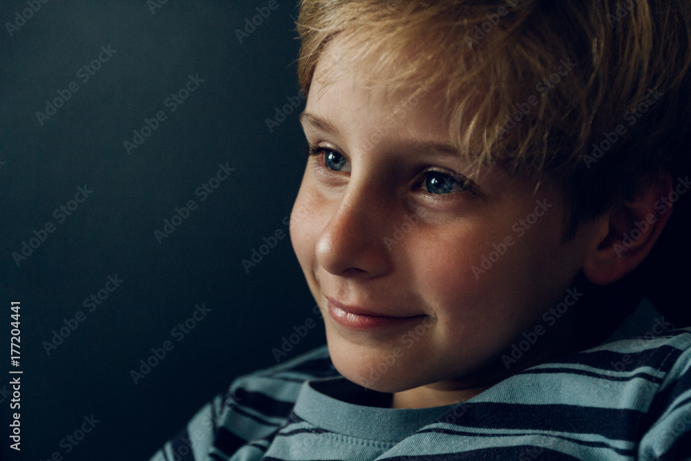 Portrait of a smily content beautiful blond young boy Portrait of a smily content beautiful blond young boy