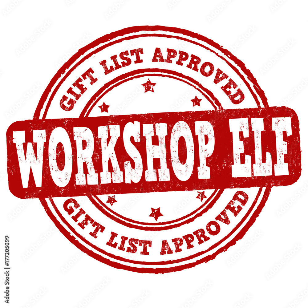 Gift list approved workshop elfgrunge rubber stamp Gift list approved workshop elfgrunge rubber stamp
