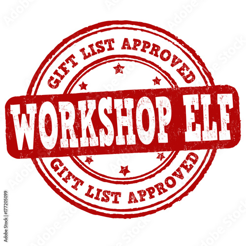 Gift list approved workshop elfgrunge rubber stamp