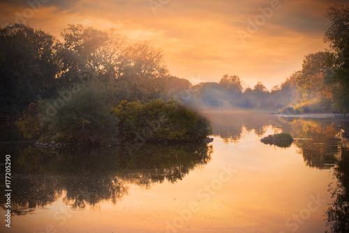 Fotografie Beautiful misty morning