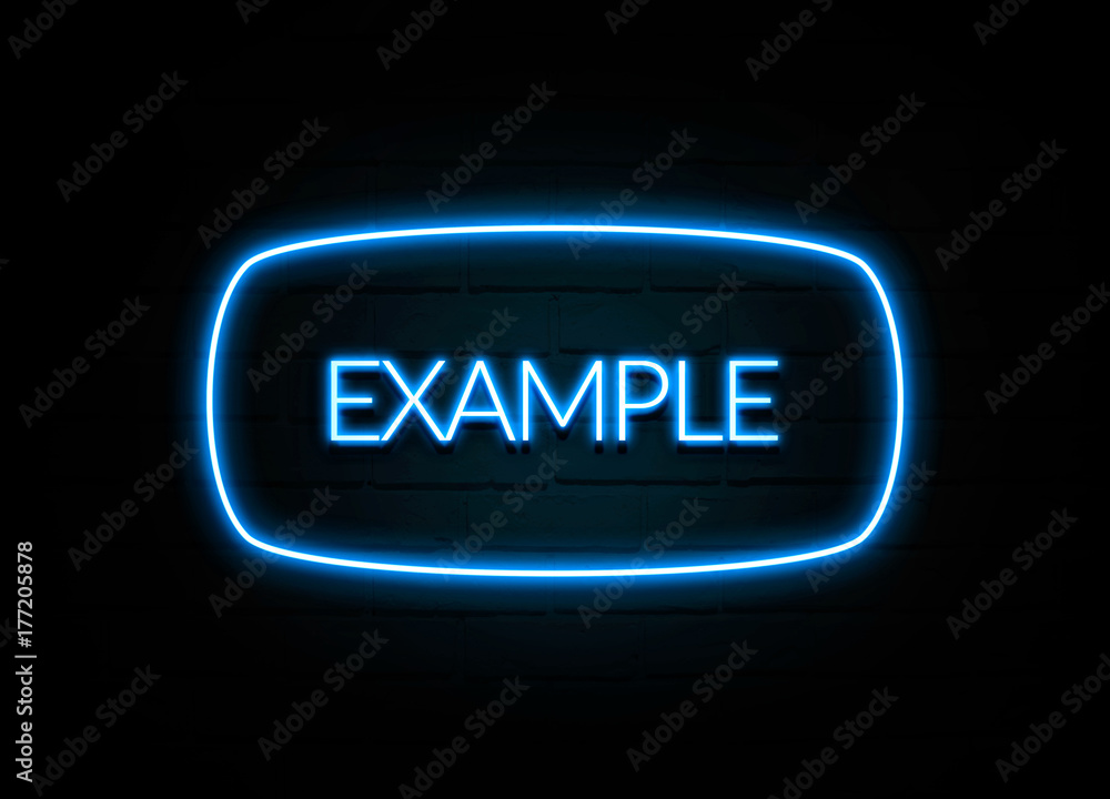Example  - colorful Neon Sign on brickwall