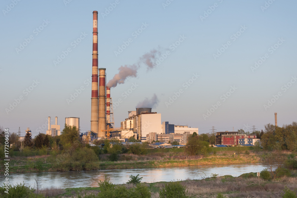 heat and power plant smog river chimneys 09 heat and power plant smog river chimneys 09