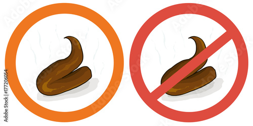 Dog poop zone sign, no dog poop zone sign. No dog poop zone sign - keep your area clean and free of excrement, cabbage stock vector illustration