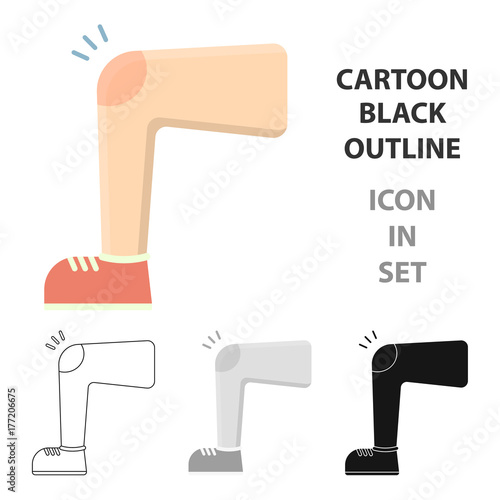 Knee injury icon cartoon. Single sick icon from the big ill, disease cartoon.