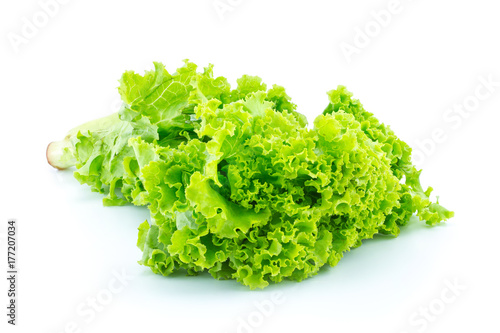 Fresh green lettuce isolated on a white background