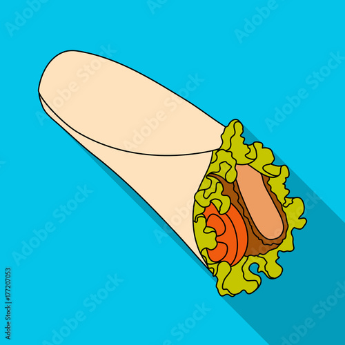 Lavash, single icon in flat style.Lavash, vector symbol stock illustration web.