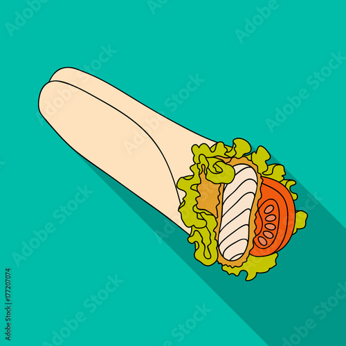 Lavash, single icon in flat style.Lavash, vector symbol stock illustration web.