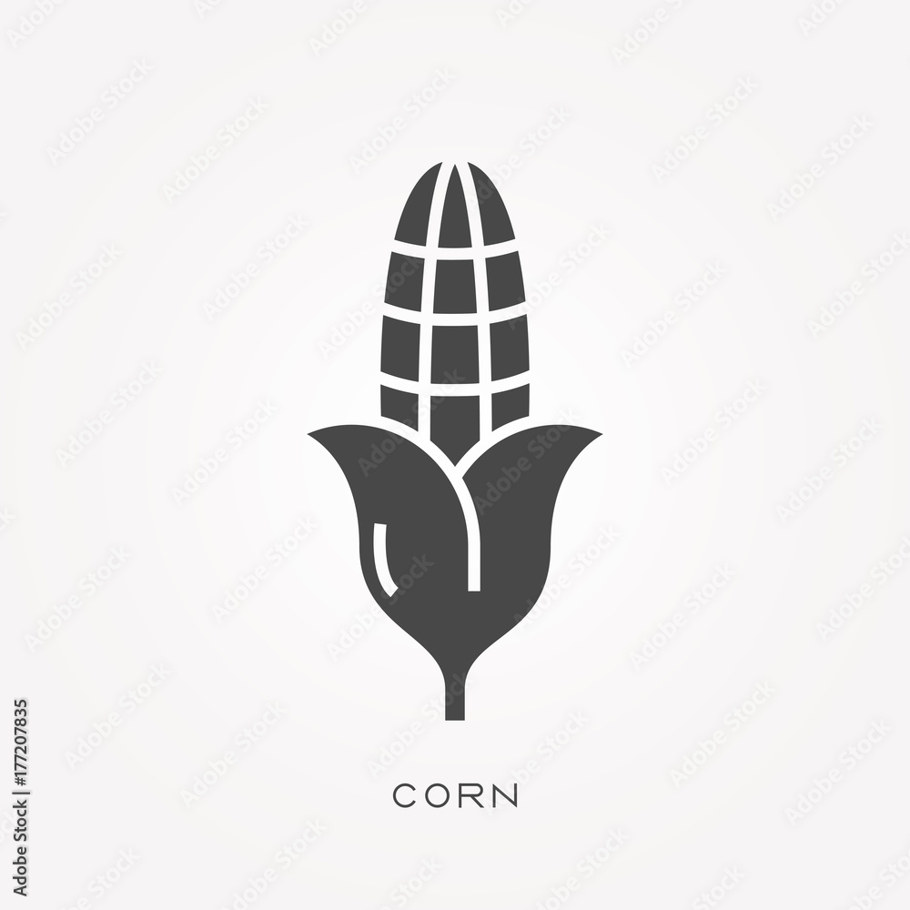 Silhouette icon corn Silhouette icon corn