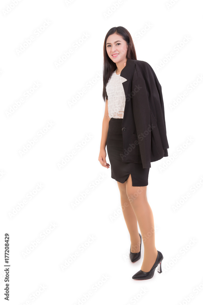 Portrait of business asian woman wearing uniform isolated on white background. Portrait of business asian woman wearing uniform isolated on white background.