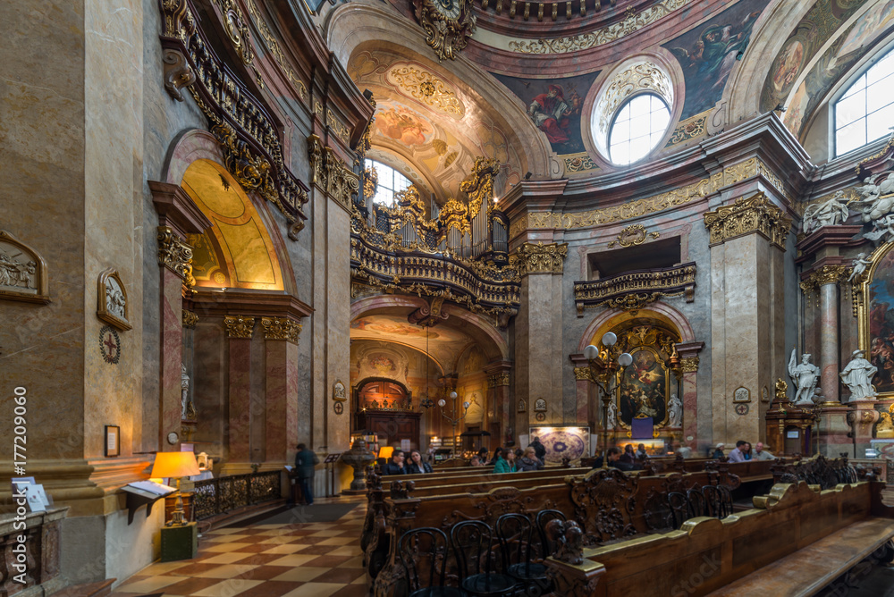 Fototapeta premium Visiting St. Peter's Church in Vienna, Austria’s capital