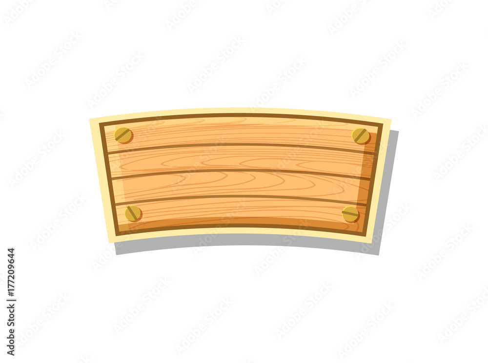 Wood board for app menu interface. Bright user design element, app graphical navigation object isolated vector illustration. Wood board for app menu interface. Bright user design element, app graphical navigation object isolated vector illustration.