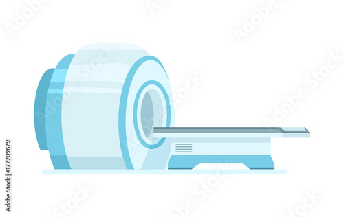 Computed tomography or computed axial tomography scan machine. Modern medical equipment isolated vector illustration.