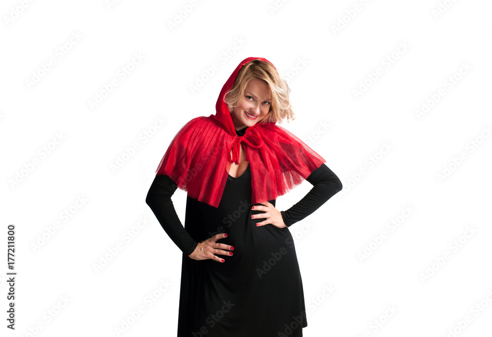 Beautiful woman in halloween costume Little Red riding hood Beautiful woman in halloween costume Little Red riding hood
