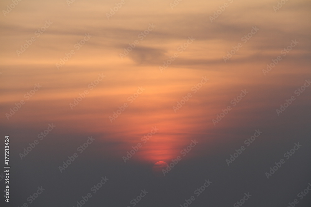 sunset or sunrise sky with clouds for background