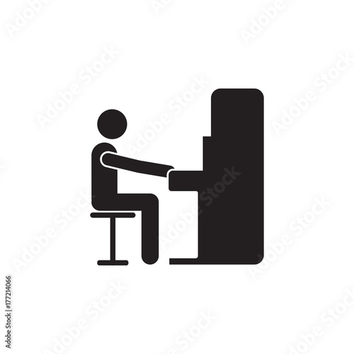 pianist playing piano icon