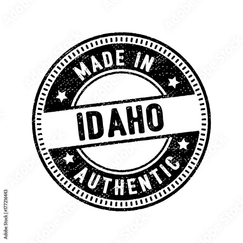 made in idaho authentic circle rubber stamp icon