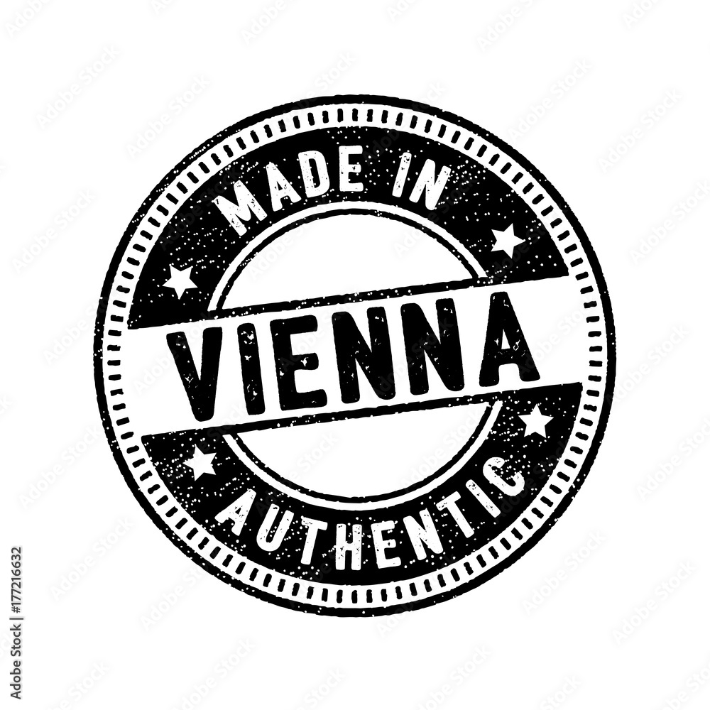made in vienna authentic circle rubber stamp icon