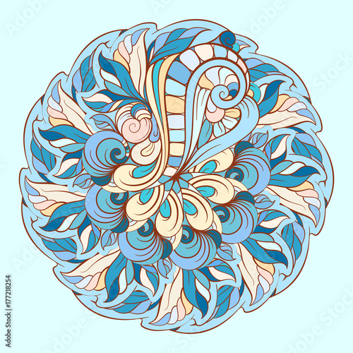 Vector ethnic abstract colorful mandala pattern