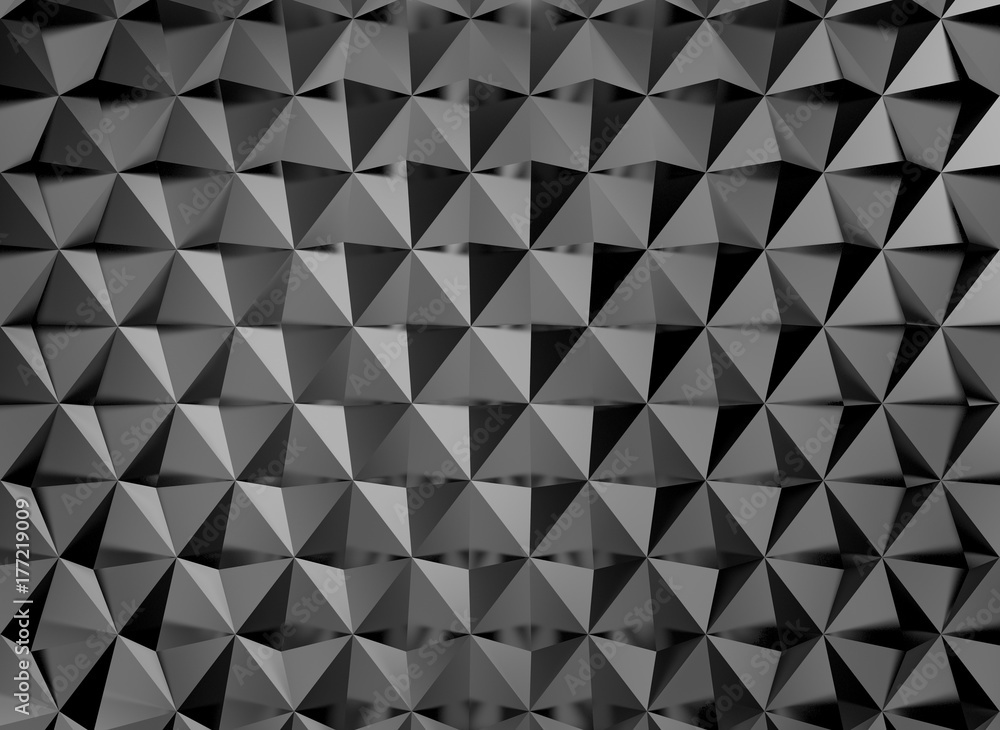 3d rendering. Abstract dark gray and black triangle polygon background. 3d rendering. Abstract dark gray and black triangle polygon background.