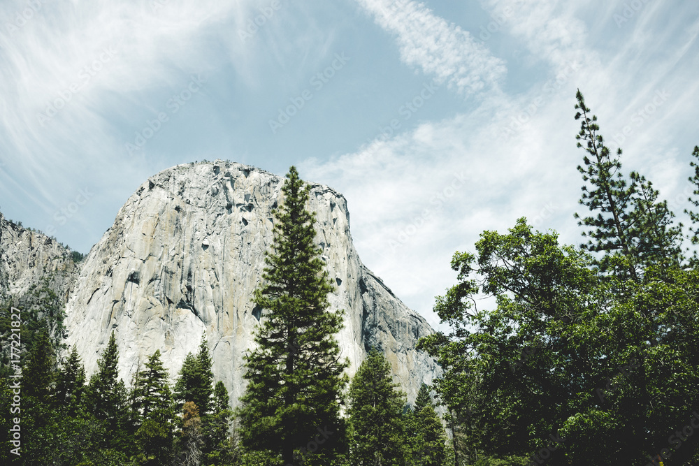 El Capitan Rock . Natural attraction of Yosemite National Park, California, USA