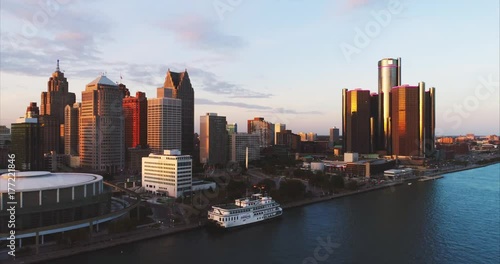 Wallpaper Mural Detroit aerial sunset  Torontodigital.ca