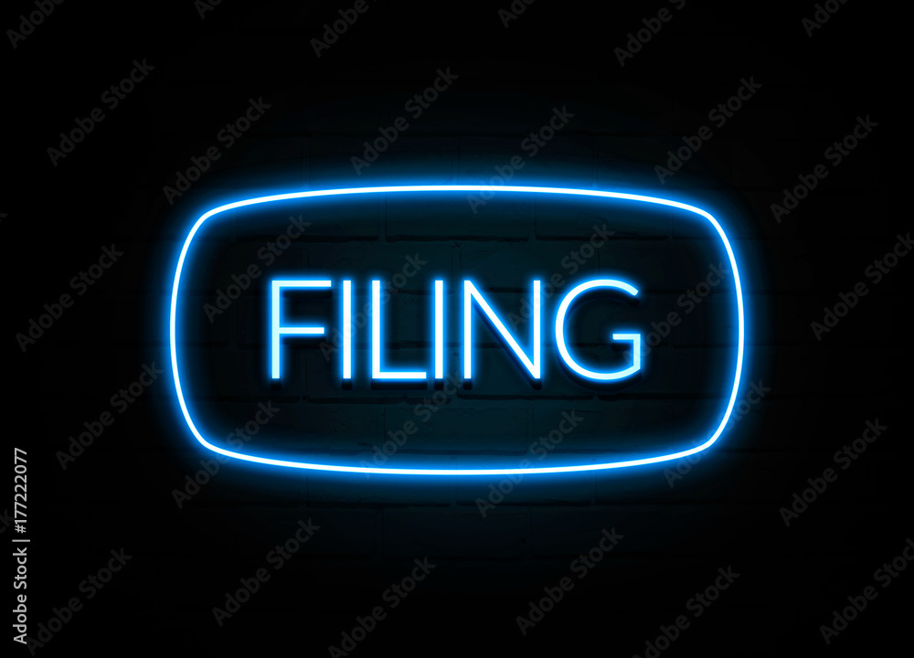 Filing - colorful Neon Sign on brickwall Filing - colorful Neon Sign on brickwall